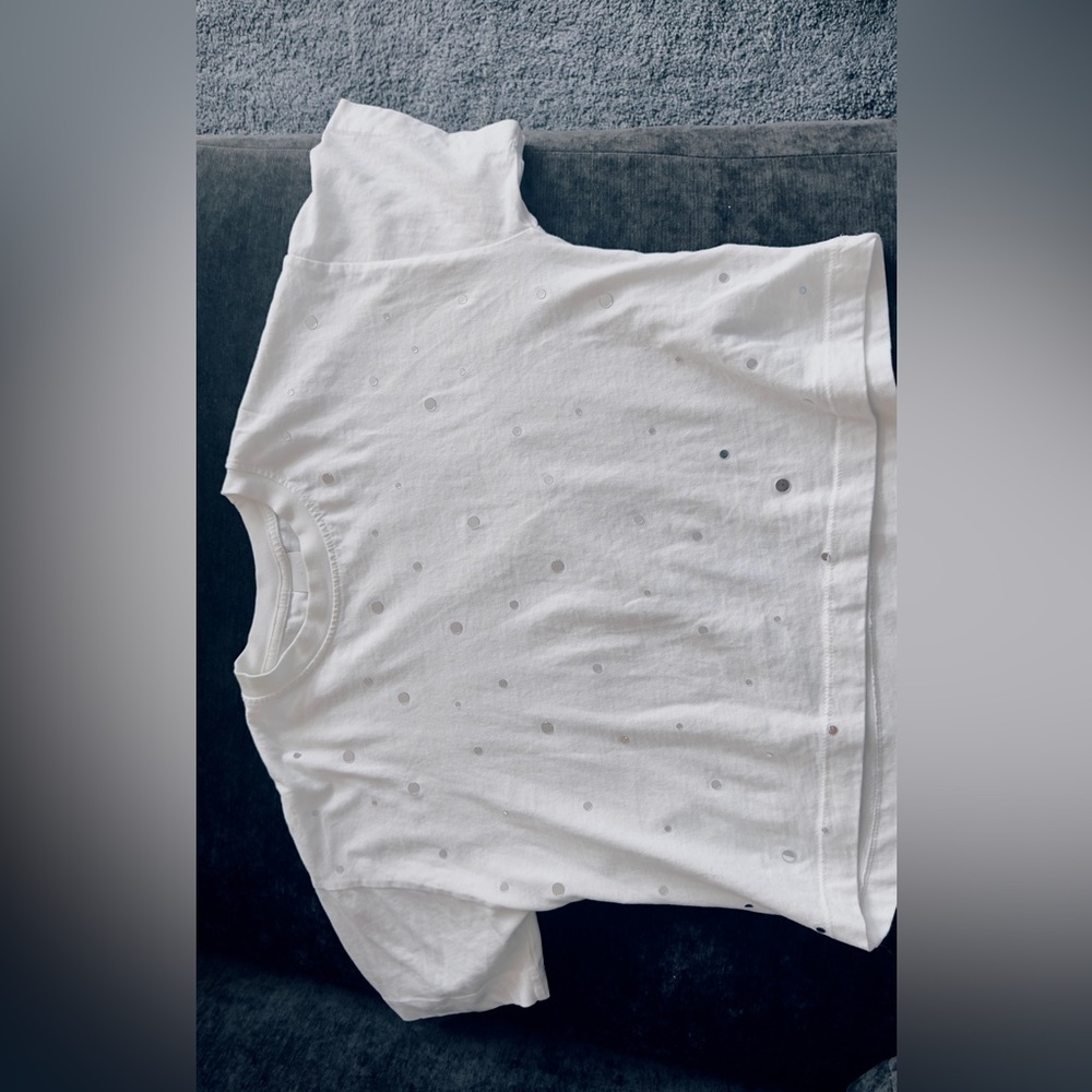 Zara White Textured T-Shirt